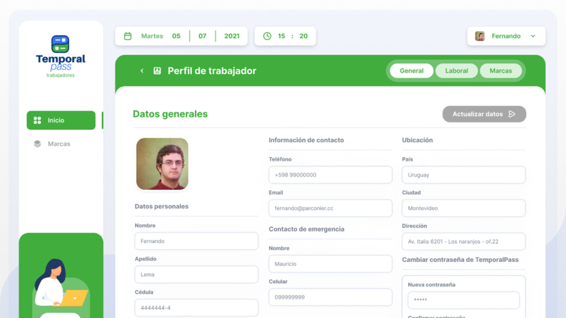 Perfil empresa, trabajador y cliente